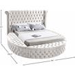 Home Square 3-Piece Set with Luxus Cream Velvet Queen Bed & 2 Bali Nightstands