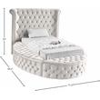Home Square 2-Piece Set with Luxus Cream Velvet Twin Bed & Bali Nightstand