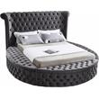 Home Square 3-Piece Set with Luxus Gray Velvet King Bed & 2 Bali Nightstands