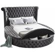 Home Square 3-Piece Set with Luxus Gray Velvet King Bed & 2 Bali Nightstands