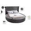 Home Square 3-Piece Set with Luxus Gray Velvet Queen Bed & 2 Bali Nightstands