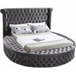 Home Square 3-Piece Set with Luxus Gray Velvet Full Bed & 2 Bali Nightstands