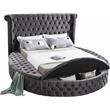 Home Square 3-Piece Set with Luxus Gray Velvet Full Bed & 2 Bali Nightstands