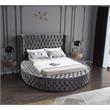 Home Square 3-Piece Set with Luxus Gray Velvet Full Bed & 2 Bali Nightstands