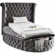 Home Square 2-Piece Set with Luxus Gray Velvet Twin Bed & Bali Nightstand