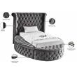 Home Square 2-Piece Set with Luxus Gray Velvet Twin Bed & Bali Nightstand