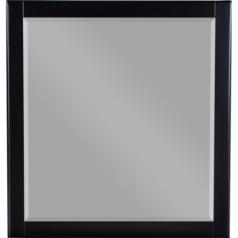 Home Square 2-Piece Set with Metal Dresser and Mirror in Rich Black