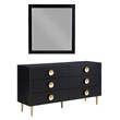 Home Square 2-Piece Set with Metal Dresser and Mirror in Rich Black