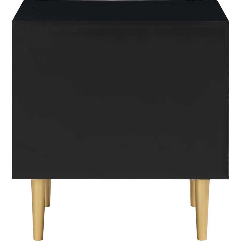 Home Square 3-Piece Set with Metal Dresser and 2 Nightstands in Rich Black