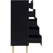 Home Square 2-Piece Set with Metal Dresser and Chest in Rich Black
