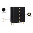 Home Square 3-Piece Set with 2 Metal Nightstands and Chest in Rich Black