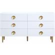 Home Square 2-Piece Set with Metal Dresser and Chest in Rich White