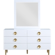 Home Square 2-Piece Set with Metal Dresser and Chest in Rich White
