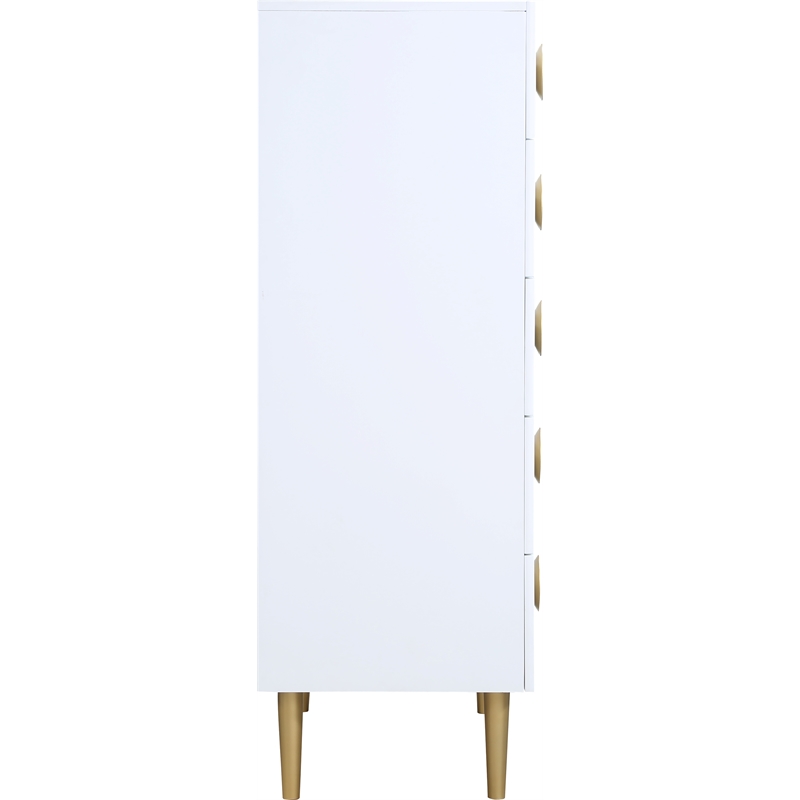 Home Square 2-Piece Set with Metal Dresser and Chest in Rich White