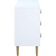 Home Square 3-Piece Set with Metal Dresser and 2 Nightstands in Rich White