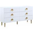 Home Square 3-Piece Set with Metal Dresser and 2 Nightstands in Rich White