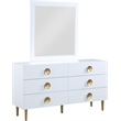 Home Square 3-Piece Set with Metal Dresser and 2 Nightstands in Rich White