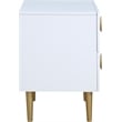Home Square 3-Piece Set with Metal Nightstands and Chest in Rich White
