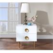 Home Square 3-Piece Set with Metal Nightstands and Chest in Rich White