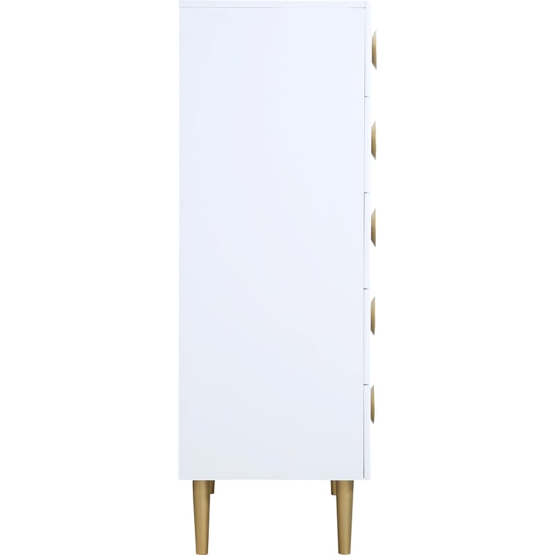 Home Square 3-Piece Set with Metal Nightstands and Chest in Rich White