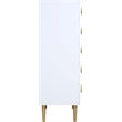 Home Square 3-Piece Set with Metal Nightstands and Chest in Rich White