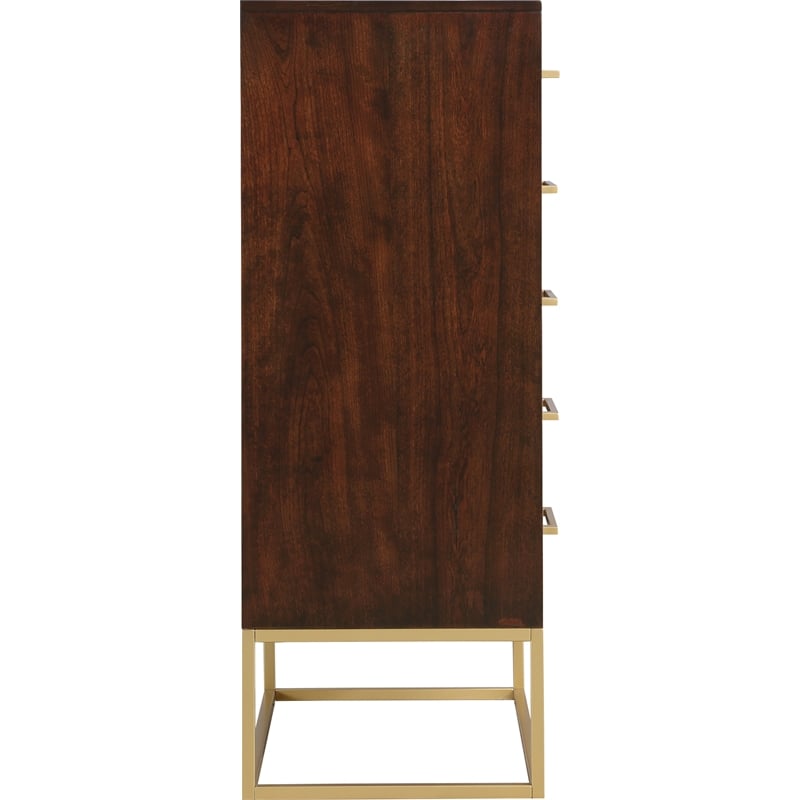 Home Square 2-Piece Set with Maxine Chest and Dresser in Dark Cherry Finish