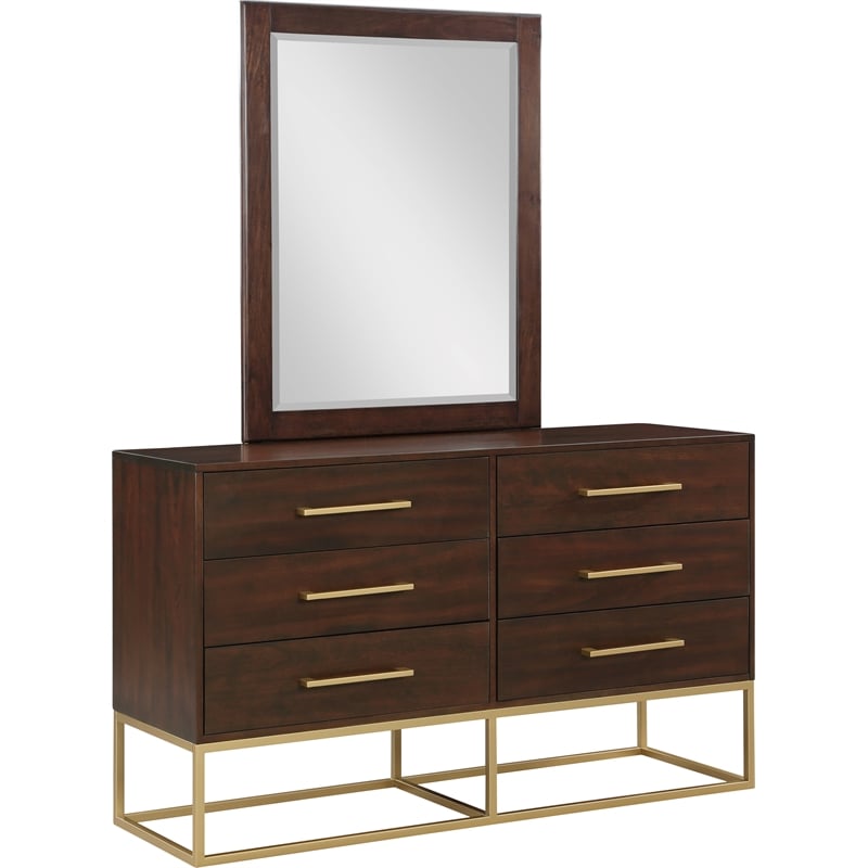 Home Square 2-Piece Set with Maxine Chest and Dresser in Dark Cherry Finish