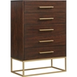 Home Square 2-Piece Set with Maxine Chest and Dresser in Dark Cherry Finish