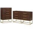 Home Square 2-Piece Set with Maxine Chest and Dresser in Dark Cherry Finish