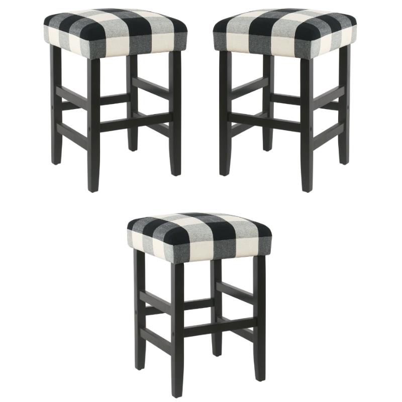 Black and white plaid bar stools hot sale