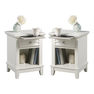 home square arts & crafts wood nightstand in off-white - set of 2