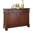 Home Square 2-Piece Set with Aspen Rustic Buffet & Brown Nightstand
