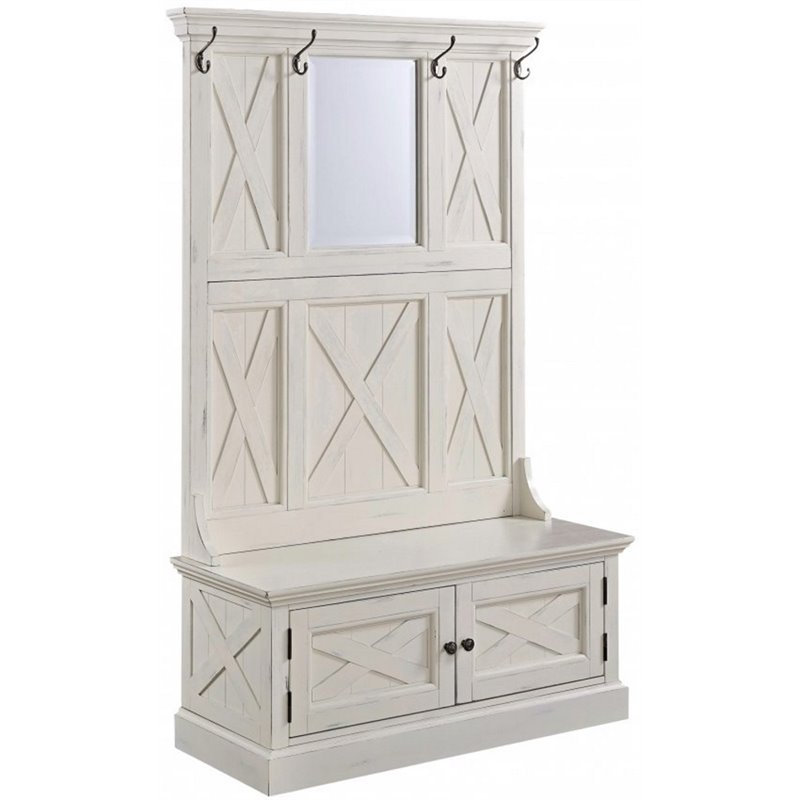 Home Square 2-Piece Set with Seaside Lodge Hall Tree and Console Table