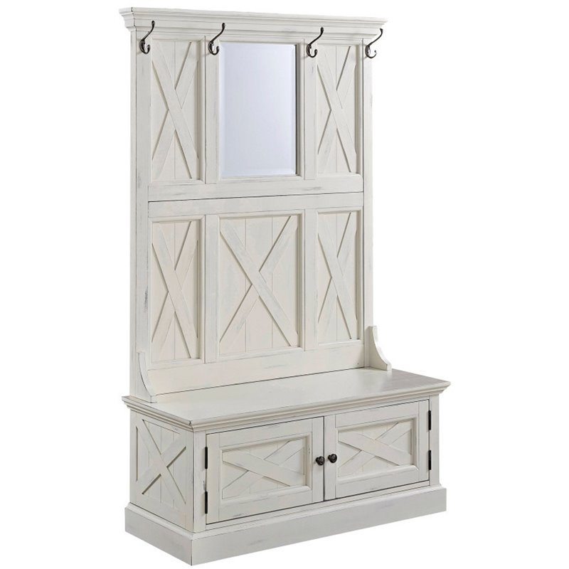 Home Square 2-Piece Set with Seaside Lodge Hall Tree and Console Table