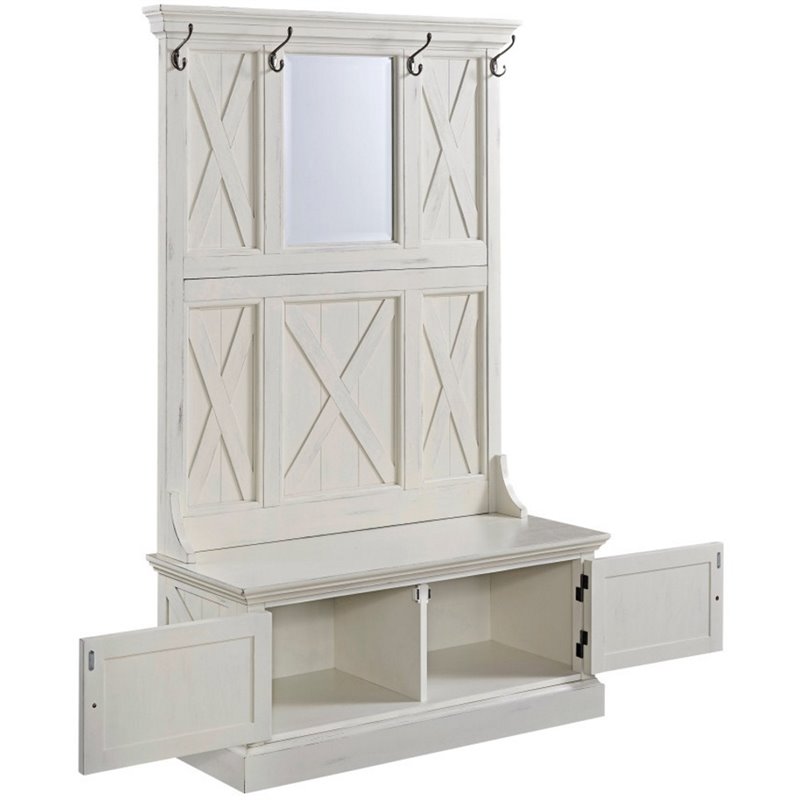 Home Square 2-Piece Set with Seaside Lodge Hall Tree and Console Table