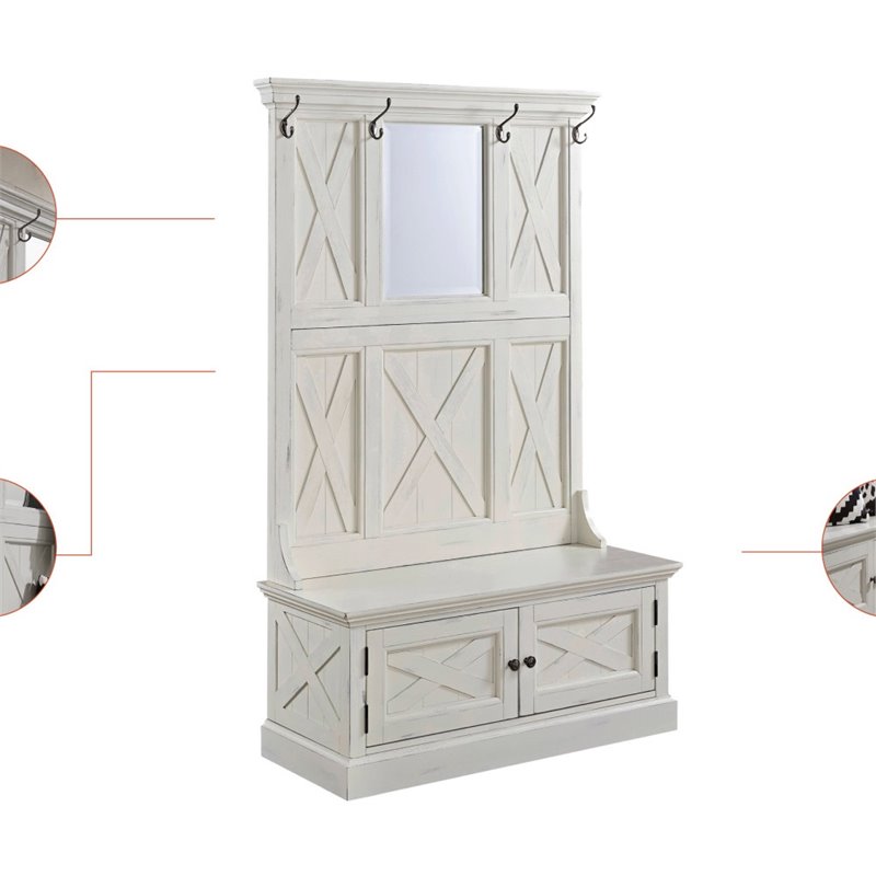 Home Square 2-Piece Set with Seaside Lodge Hall Tree and Console Table