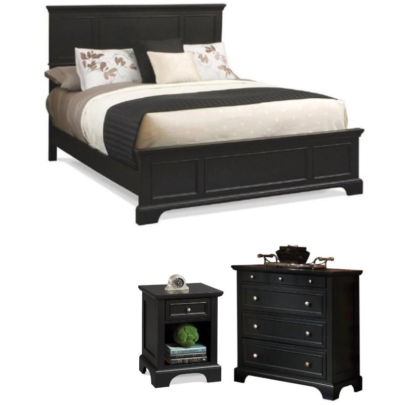 Home Square 3-Piece Set with Bedford 4-Drawer Chest & King Bed & Nightstand