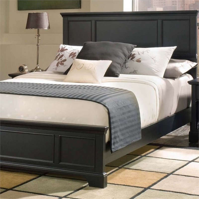 Home Square 2-Piece Set with Bedford King Bed & Nightstand in Black
