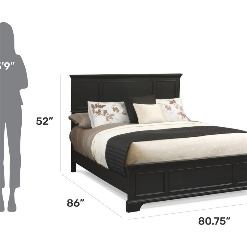 Home Square 2-Piece Set with Bedford King Bed & Nightstand in Black