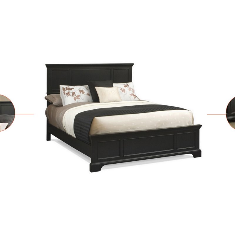 Home Square 2-Piece Set with Bedford King Bed & Nightstand in Black
