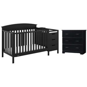 home square 2-piece set with 3 drawer chest and benton 5 in 1 convertible crib