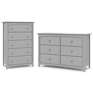 home square 2-piece set with 5-drawer dresser & 6-drawer double dresser