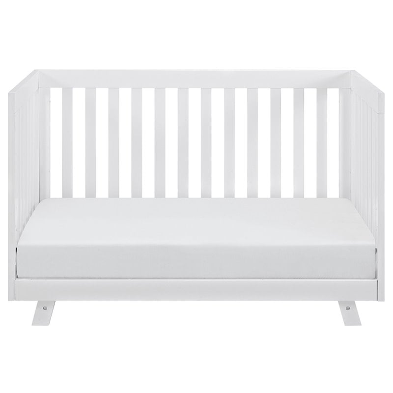 Home Square 2 Piece Set with 3 in 1 Crib 2 in 1 Crib Mattress in White Homesquare