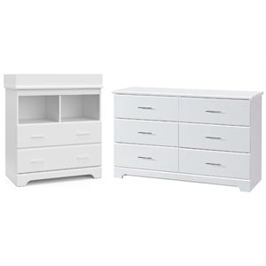 home square 2-piece set with 6 drawer dresser and 2-drawer chest