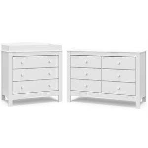 home square 2-piece set with 3-drawer chest & 6-drawer dresser