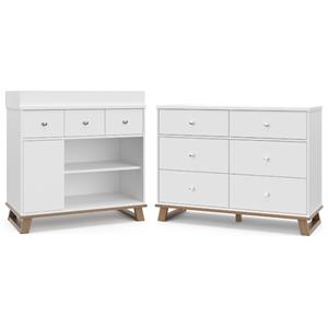 home square 2-piece set with 6-drawer dresser & changing table dresser