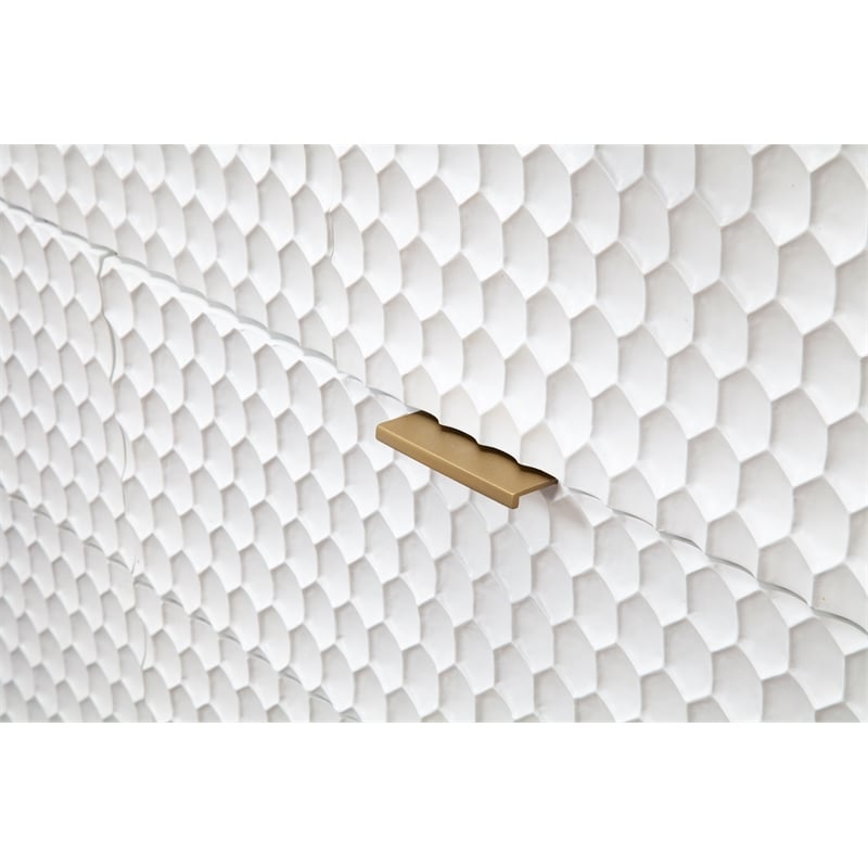 Home Square 2-Piece Set with King Headboard and 2 Drawer Nightstand in White