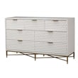 Home Square 2-Piece Set with King Headboard and 7 Drawer Dresser in White