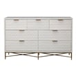 Home Square 2-Piece Set with King Headboard and 7 Drawer Dresser in White