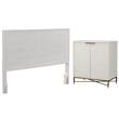 Home Square 2-Piece Set with King Headboard and Bar Cabinet in White